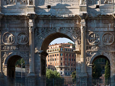 The Roma Colosseum apartment seen from the Arch of Constantine